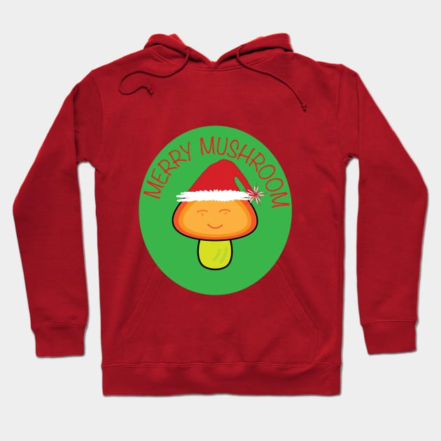 Kawaii Christmas Mushroom Design Hoodie by FunLeemon